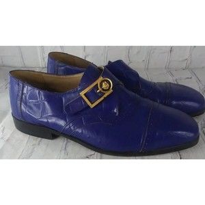 Kiran Dress Shoe Loafer Hand made Leather mens 9 Blue Vintage 70s 80s